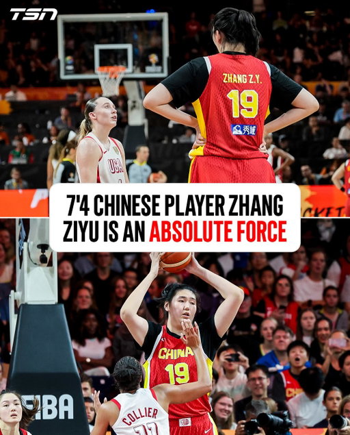 7’4 Zhang Ziyu is TOWERING over Team U.S.A. at the FIBA Women’s World Cup. 🤯 #FIBAWWC 

(🎥: X/slamzzi, FIBAWWC, X/Leminhmobihome 📸: FIBA)