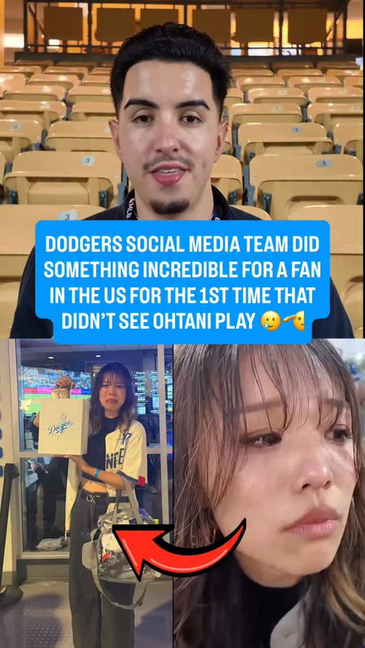 A Dodger fan visiting the United States for the first time went to the game last night and was heartbroken when she realized Shohei Ohtani wasn’t playing.

However, the Dodgers social media team found out and put together a special gift bag for her filled with Shohei Ohtani items and more.

She described it as a miracle, such an incredible move by the team 🥲

The fan shared her story on shirogohan1013/X & kasumin_to_lad17/YT

Shot by Noel Sanchez, @noisebynoel 🫡

#dodgers #dodgerstadium #losangeles #inspirational #ohtani