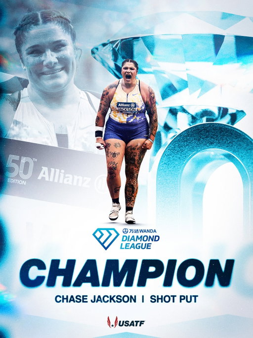 𝗖𝗛𝗔𝗦𝗜𝗡𝗚 𝗛𝗘𝗥 𝗢𝗪𝗡 𝗥𝗘𝗖𝗢𝗥𝗗𝗦 𝗡𝗢𝗪 🚨
 
Chase Jackson launches 21.14m on her third attempt to break her own American record AND the meet record, recording the second 21-meter throw of her career for the world lead on her way to becoming Diamond League champion! 👏💎

#TeamUSATF

📸 @td3films, @jrhodesathletics
