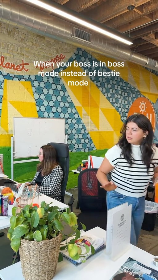 When your boss is in boss mode instead of bestie mode...even on a Friday.