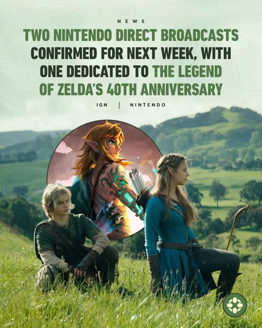 Two Nintendo Directs have been announced for next week, with a Legend of Zelda 40th Anniversary Direct on Tuesday September 8 and a more general Direct on Wednesday September 9. Link in bio for more.
