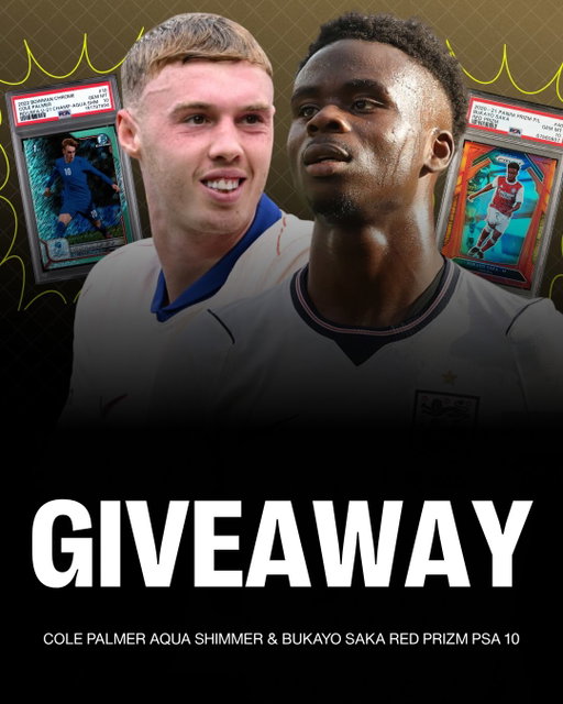 TO ENTER: Like this post and follow @trove.xyz & @rabonacards 🔥

For a bonus entry, share this post to your story 🤝

Arsenal and Chelsea face off this Sunday. One lucky collector will win both the Cole Palmer Aqua Shimmer /125 PSA 10 and Bukayo Saka Red Prizm PSA 10 👀