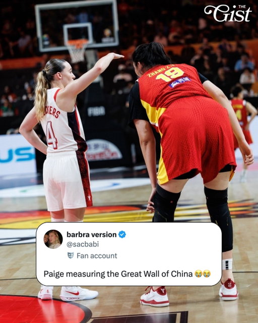 Swipe to see Paige Bueckers standing next to China's 7'3" Zhang Ziyu. 😳😭⁣
⁣
Team USA defeated China 94-61 in their 2026 FIBA World Cup Opener. Caitlin Clark, Paige Bueckers and Rhyne Howard  all scored 14 points in the one-sided affair. 🏀⁣
⁣
They will return to action Sunday for their Group D game against Italy and finish group play against Czechia on Monday. 👀⁣
⁣
#womenssports #basketball #wnba