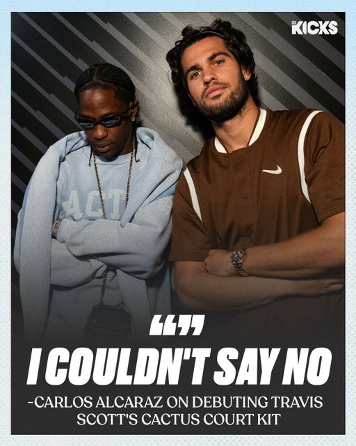 Carlos Alcaraz approves of the Nike x Travis Scott ‘Cactus Court’ collection he debuted at the US Open 🎾

The collection is available now on the Cactus Jack website 🌵

(via @tennischannel, @travisscott)