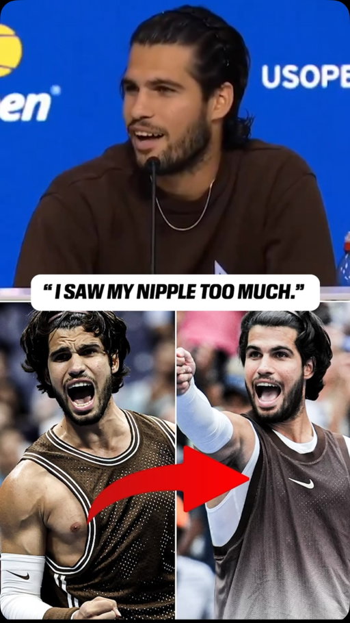 Carlos Alcaraz on deciding to wear an undershirt during his third round match at the US Open 😭