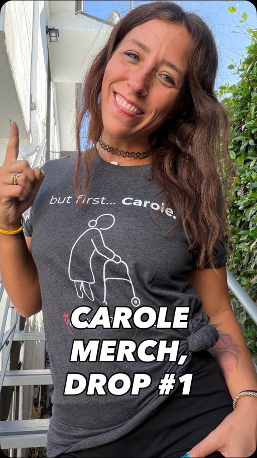 link in bio & stories 🔗

i can’t believe the day is finally here!🥹

check out my merch line’s first campaign drop…
“But first… Carole.”🌷

so… i had a v well-known actress reach out
to me a couple weeks ago to give me
encouragement & inquire next steps.
while i told her all my plans for my future,
i ended with the line, “but first… Carole.”
to which she responded:
“i’d wear that.”

little did this sweet, talented celeb know that i was
meeting w my merch line liaison the following morning!

i cannot believe the impact Carole has made on me…
& the impact our friendship is making on the WORLD!

join us in helping spread the message to both:
• lead with kindness 🫶🏽
• & check in our neighbors 👀

 & FYI: 20% of all proceeds from all my designs
will be donated to a Parkinson’s cause/fundraiser✨

we love you forever &
- in the words of my new Grandmother - 
“we are deeply, DEEPLY grateful”🥹

#leadwithkindness #caroleandheidsidebyside #myneighborcarole #butfirstcarole #checkonyourneighbors