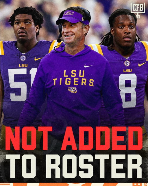 Breaking: Dae’Quan Wright and Zxavian Harris have NOT been added to LSU’s roster ahead of its game vs. Clemson, per Pete Thamel

Wright and Harris, who both spent time in NFL training camps, are enrolled in school and could potentially be added later in the year