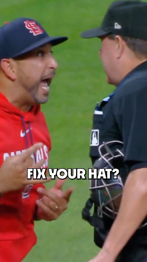 Cardinals manager Oli Marmol was furious with umpire Doug Eddings after Eddings told rookie pitcher Hancel Rincon to fix his hat in the middle of his MLB debut