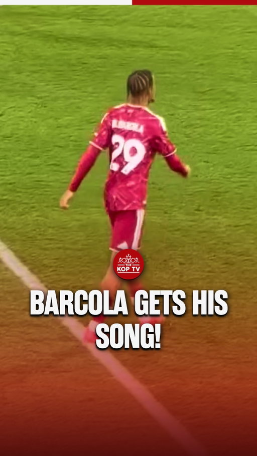 Liverpool fans SING Barcola into life on his debut! 🎶

🎥 @_samb94_ 

#LiverpoolFC #TheKopTV #Football