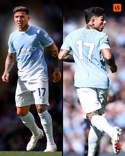 Enzo Fernández on his Man City debut 🩵✨

Straight into the deep end after Nico O’Reilly got injured in the warm-up 🌊