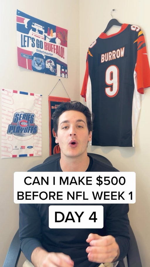 Day 4 of trying to make $500 before NFL Week 1 🏈

Clemson vs LSU will make or break the challenge
