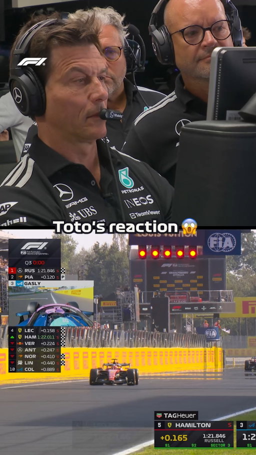 Toto was NOT happy as Pierre Gasly snatched pole from Mercedes' George Russell 🤜💥

#F1 #Formula1 #ItalianGP