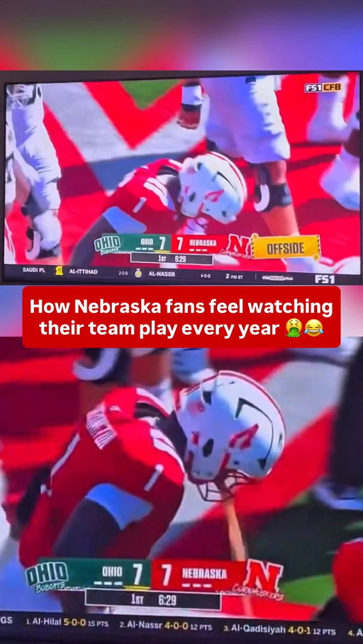 THIS IS HOW EVERY NEBRASKA FAN FEELS RIGHT NOW 😭🤮🌽

A Nebraska player was caught puking on the sideline during the first half against Ohio, and honestly, it might be the perfect representation of how Huskers fans feel about the season opener.

Nebraska entered 2026 with plenty of expectations after back-to-back 7-6 seasons, returning six starters on both sides of the ball while adding 16 transfers to an already experienced roster.

Instead, the Huskers went into HALFTIME leading Ohio by just ONE POINT.

Jamal Rule accounted for both Nebraska touchdowns in a first half that featured plenty of ups and downs in all three phases. The Huskers also committed six penalties for 50 yards and couldn’t create enough separation to make this look anything like the comfortable season opener many expected.

Nebraska lost six games last season, with four coming against ranked opponents, and entered 2026 looking to finally take the next step under Matt Rhule.

There is still an entire second half to play, but this certainly isn’t shaping up to be an empty-the-benches kind of afternoon in Lincoln.

Huskers fans, how are we feeling? 😭🌽

#collegefootball #cfb #cfb26 #cfb25