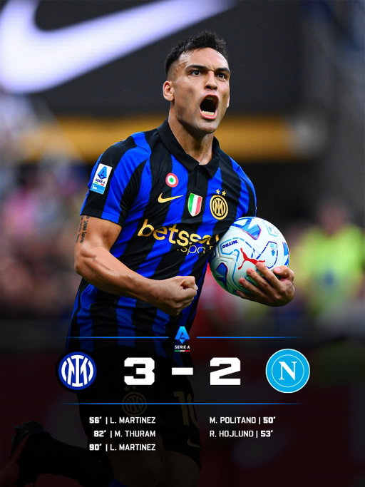 𝐖𝐇𝐀𝐓 𝐀 𝐅***𝐍𝐆 𝐆𝐀𝐌𝐄! 🤯🍿

Lautaro and Thuram lead Inter comeback against Napoli ⚫️🔵

Højlund-Politano for initial advantage before comeback 🔵⚪️

𝐖𝐡𝐨’𝐬 𝐛𝐞𝐞𝐧 𝐲𝐨𝐮𝐫 𝐌𝐚𝐧 𝐨𝐟 𝐭𝐡𝐞 𝐌𝐚𝐭𝐜𝐡? ⚡️