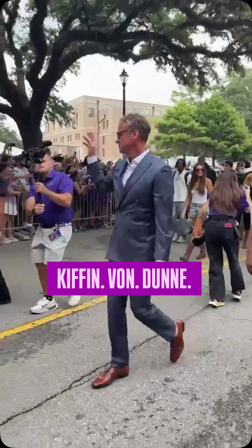 Lane Kiffin rolls up to his first game at Tiger Stadium with Theo Von and Livvy Dunne

via @espn