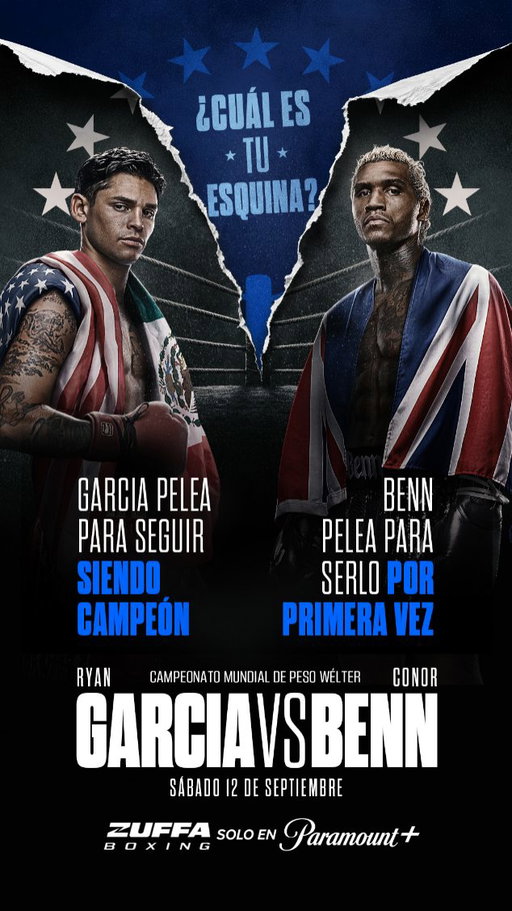 El ring tiene cuatro esquinas. Pero cuando llega una pelea como esta, todos tenemos una. 

Ryan Garcia pone en juego su título mundial wélter en la primera defensa de su campeonato. Enfrente estará Conor Benn, un retador con récord de 25-1 y 14 KOs que llega por su primera oportunidad de convertirse en campeón mundial.

Garcia: 25-2, 20 KOs.
Benn: 25-1, 14 KOs.
El 12 de septiembre, dos nombres, dos estilos y una sola pregunta:
¿Cuál es tu esquina?

#CualEsTuEsquina #EsquinaRyan #EsquinaBenn #zuffaboxing