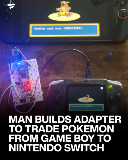 This is game-changing 🤯

X user ahenley17 went viral for creating a custom adapter that makes Pokémon trades between the Game Boy Advance and Nintendo Switch possible.

In the original days of trading, players needed a physical link cable or wireless adapter to trade Pokémon between Game Boy Advance systems.

This custom build changes everything, giving fans a way to finally bring back Pokémon that have been sitting untouched for years.

(via ahenley17/X)