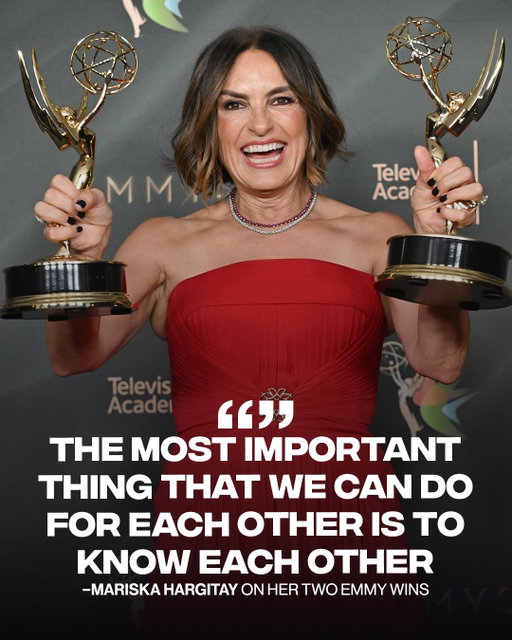 Mariska can really do it all 🐐

Mariska Hargitay, star of “Law & Order: SVU”, won two Emmys for her directorial debut, “My Mom, Jayne”. The actress’ touching tribute to her late mother took home the awards for “Outstanding Directing for a Documentary of Nonfiction Program” and “Outstanding Documentary or Nonfiction Special”. 

In her acceptance speech, Hargitay passed on advice from her mentor and friend, Gloria Steinem:

“My hero and friend, Gloria Steinem recently said, ‘She said, please tell your own story.’ The most important thing that we can do for each other is to know each other through stories.”

📸: Getty, HBO, USA