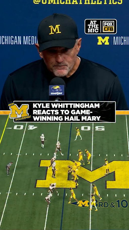 Kyle Whittingham reacts to the Wolverines’ game-winning Hail Mary after an extra second was added back to the clock
