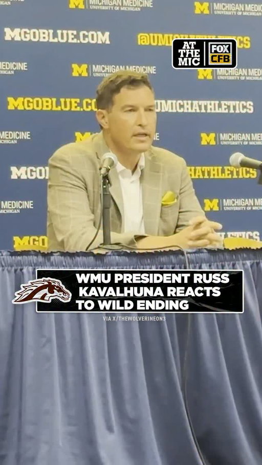 In a rare postgame statement, Western Michigan President Russ Kavalhuna says the university will speak with the MAC and NCAA about reviewing the final play against Michigan tonight

(Via X/TheWolverineOn3)