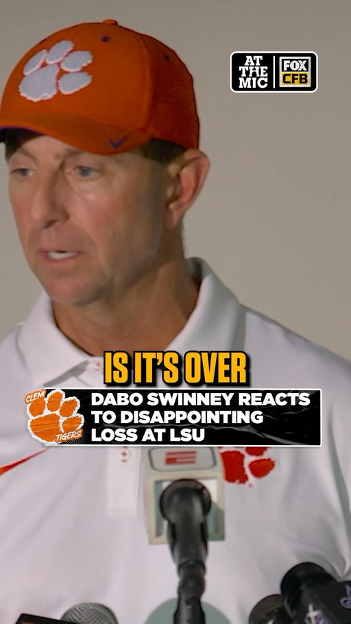 HC Dabo Swinney reacts after Clemson’s disappointing loss to Lane Kiffin and LSU to open the season