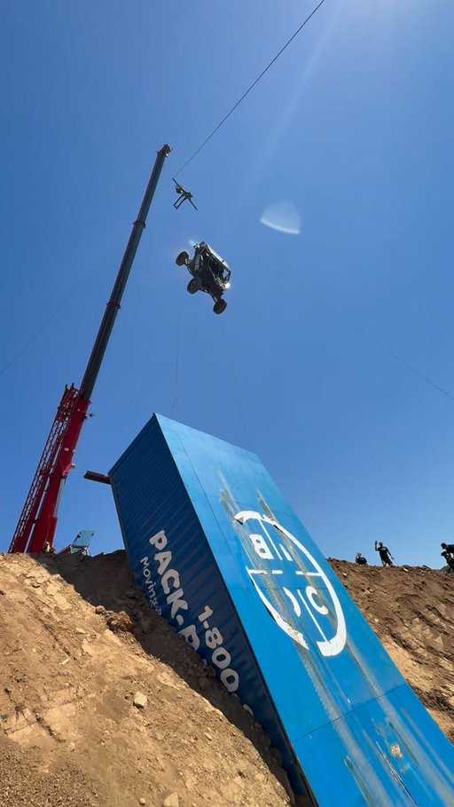 Falling, with style. 

@banks169 100ft Can-am drop. @wesselbuilt the architect of this insane build. Go check out our YouTube episode to see what went into making it happen!