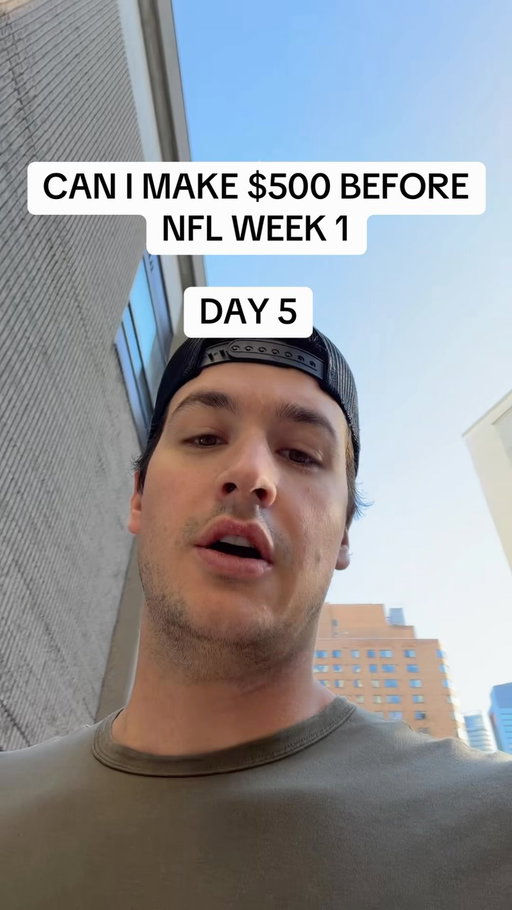 Day 5 of trying to make $500 before NFL Week 1 🏈

Transparently, we’re battling