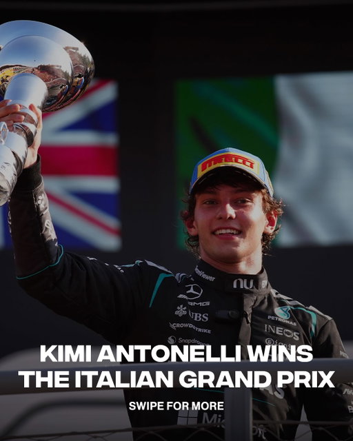 KIMI ANTONELLI MAKES MONZA HISTORY!! 🇮🇹

Kimi is the first Italian driver to win the Italian Grand Prix since 1966 🔥🙌

(📸: Getty)