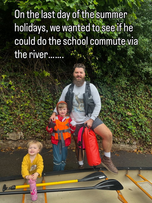 You never know how many summers you’re going to get with your children, so make them memorable. #canoe #river #adventure #snacks #dad