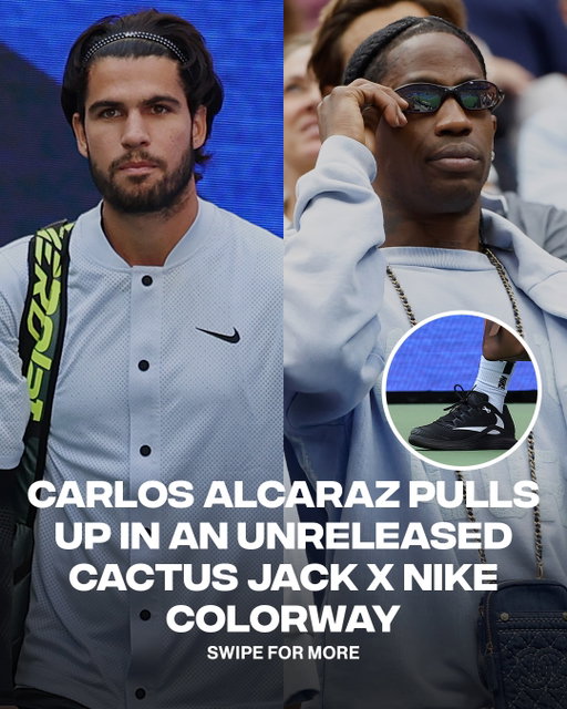 Carlos Alcaraz debuts an unreleased Cactus Jack x Nike colorway in the US Open round of 16, how we feeling about this colorway? 🌵🎾

📸: Getty