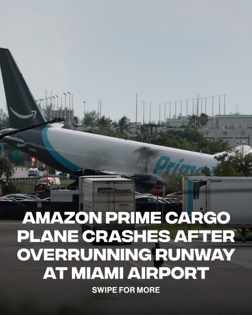 Terrifying footage captured the aftermath of an Amazon Prime Air Boeing 767 cargo plane that appeared to overrun the runway while landing at Miami International Airport today. 

The aircraft, which had traveled from San Juan, Puerto Rico, came to rest on a nearby roadway as flames and thick black smoke rose from the wreckage. Officials have not yet confirmed what caused the incident or whether anyone was injured.

(📸: Getty, via @nypost)