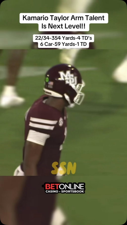 Kamario Taylor Arm Talent Is Next Level!! Scores 5 Total TD’s In Season Opener!! @betonline_ag 

#kamariotaylor #mississippistate #collegefootball #qb1 #explore