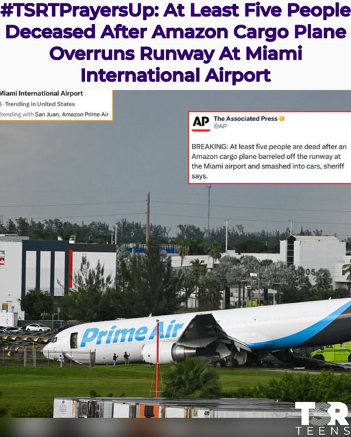 TSR STAFF: Jade Ashley @Jade_Ashley94
____________________________________
#TSRTPrayersUp: At least five people have been announced deceased after an #Amazon cargo plane barreled off a runway at Miami International Airport on Sunday.
____________________________________
According to @apnews, the aircraft struck multiple vehicles and then burst into flames. The aircraft came to a rest near a roadway and could be seen resting on its belly.
____________________________________
Miami-Dade County officials said that five people were killed, three were critically injured, and two others were hospitalized with less severe injuries. The incident took place around 2 pm after the plane arrived from San Juan, Puerto Rico.
____________________________________
Amazon spokesperson Kelly Nantel said, “We’re working closely with local authorities and officials to understand exactly what happened. Right now, our absolute priority is the safety, well-being, and care of everyone involved.”
____________________________________
More than 200 flights were delayed Sunday afternoon following the incident. We’re keeping those impacted by this incident lifted in prayer. (📸: @gettyimages) ✍🏽: #TSRStaffJW #TSRStaffKH