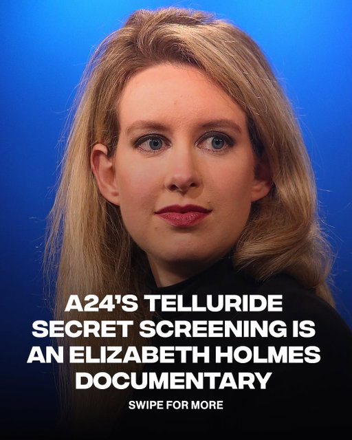 A24’s secret screening at Telluride has had fans circulating rumors all day, but we finally have an answer to what is coming from the powerhouse studio. 

A24 has announced that Nathan Fielder and Lance Oppenheim will be directing a documentary that follows Elizabeth Holmes, the infamous mind behind the scam company Theranos. 

The documentary, titled “You Can See Everything”, is set to be over two hours long, and will be released in October.

📸: Getty, A24