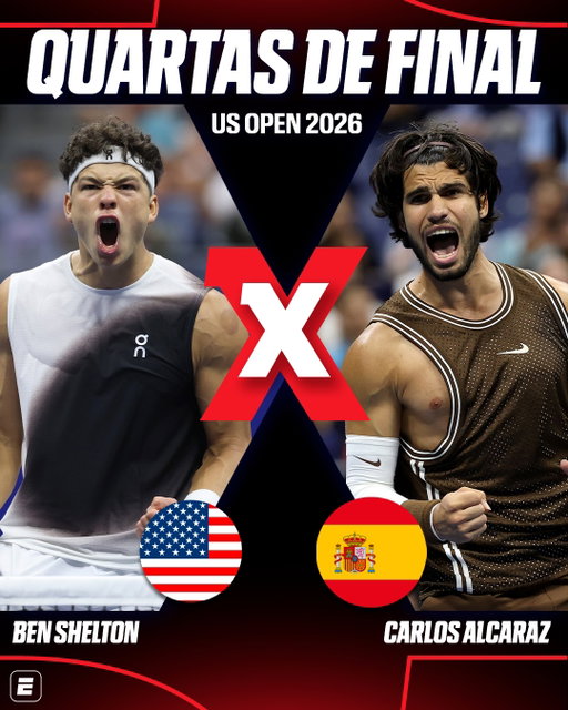 ISSO AQUI VAI SER BOM DEMAIS! 🤩💥🎾 Ben Shelton e Carlos Alcaraz passaram com facilidade por Stefanos Tsitsipas e Tommy Paul, respectivamente, e se enfrentarão nas quartas de final do US Open. Quem vence?

👉 Assista ao US Open AO VIVO pela ESPN no Plano Premium do #DisneyPlus!

#USOpenNaESPN #USOpen