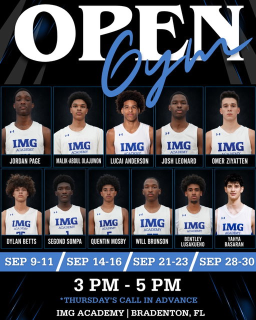 IMGA Boys National Open Gym Schedule. 

We look forward to hosting you in Bradenton. 

Please call in advance to confirm.