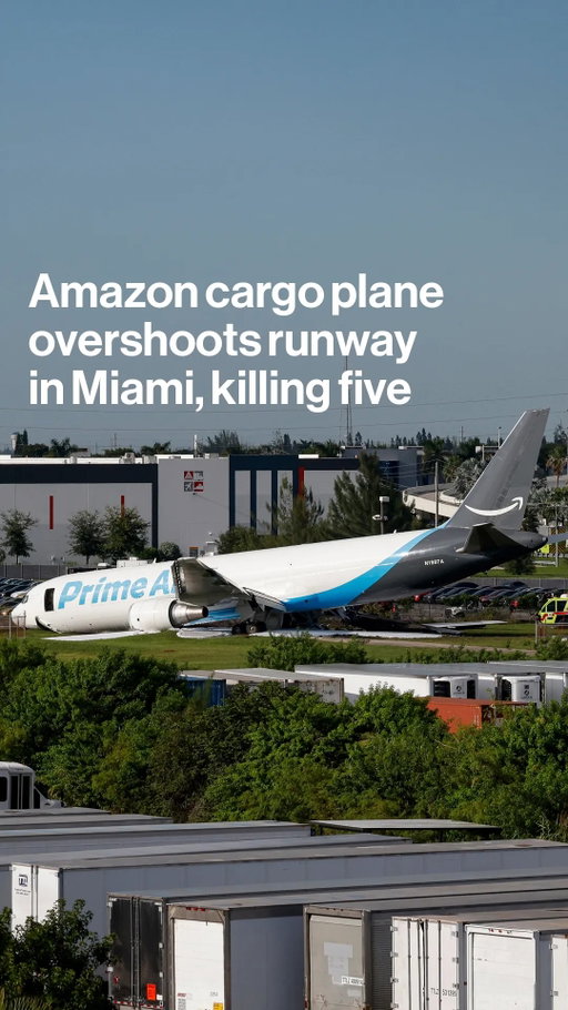 An Amazon cargo plane overran a runway at Miami International Airport and burst into flames on Sunday, killing at least five people and shutting down the airport’s runways. 

Tap the link in bio for more.