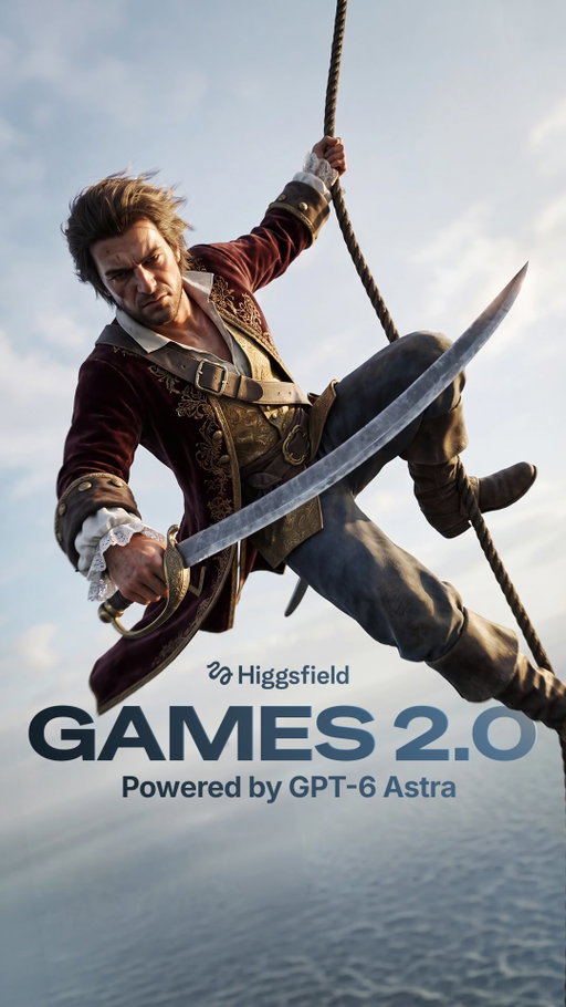 GPT-6 Astra + Higgsfield = AGI in gaming

Meet Higgsfield Games 2.0 powered by GPT-6 Astra

Comment «GAMES» to get the link 🖇

Build and deploy multiplayer open-world games from one prompt, in any genre, 2D or 3D, with best-in-class characters, props, and settings generated by Higgsfield. 

Try on ChatGPT via Higgsfield Plugin and on our Supercomputer.