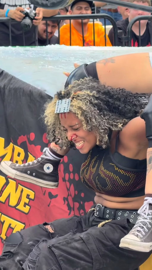 Video by @dannyjames of Nixon Newell working over Nat Castle.
- CZW ToD23 9/6/2026

#Deathmatch #deathmatchwrestling #ultraviolent #unfnbelievable #prowrestling