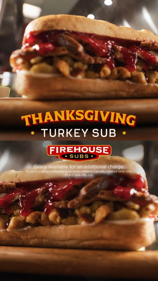 Turkey. Stuffing. Gravy. Finally. The Thanksgiving Turkey Sub is back.
Don’t miss your chance to gobble one before they're gone.

Gravy available for an additional charge.

At participating restaurants in Canada. Limited time only.