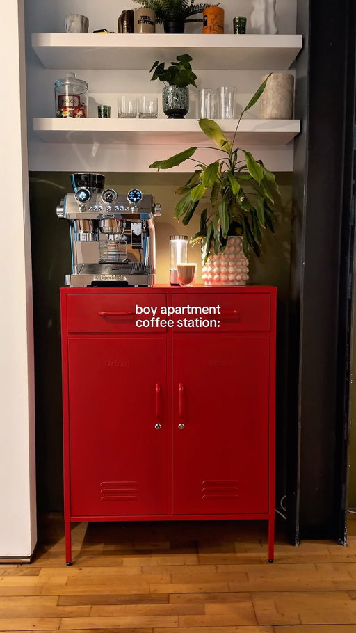Setting up my own coffee station ☕️🤌 Dreamt of having this set-up for a long time and can’t get over how incredible this @delonghiuk La Specialista Maestro machine is 😮‍💨

AD #delonghi #coffeestation #boyapartment #apartmentinspo #homedecor