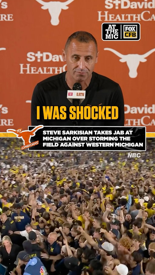 Steve Sarkisian shares his thoughts on the timing situation and the field storming during the Michigan-Western Michigan game

(via NBC)