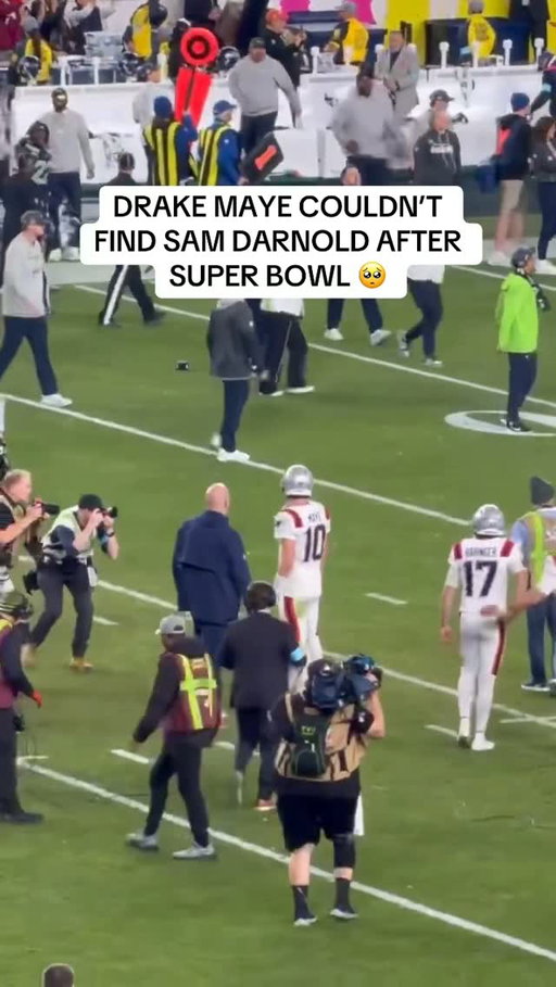 Drake Maye waited to congratulate Sam Darnold, but couldn’t find the Seahawks QB 🥺

(🎥: HenryMcKenna/X)