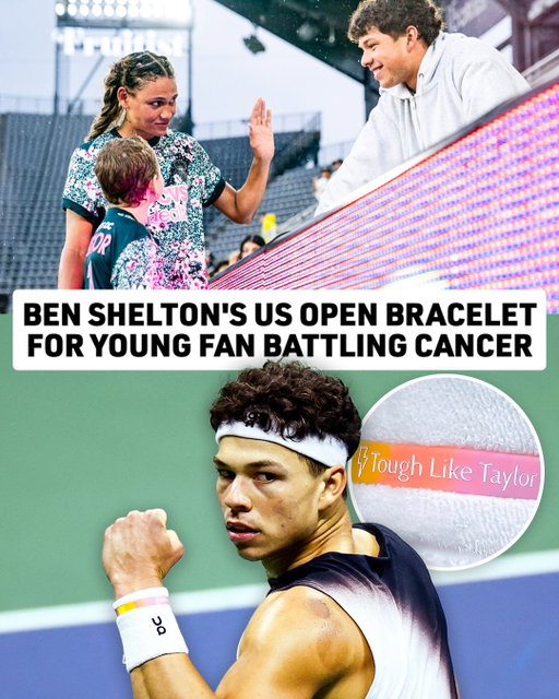 Ben Shelton has worn a "Tough Like Taylor" bracelet during the US Open to honor a young fan battling cancer 🫶⁠
⁠
🎥 @washingtonspirit