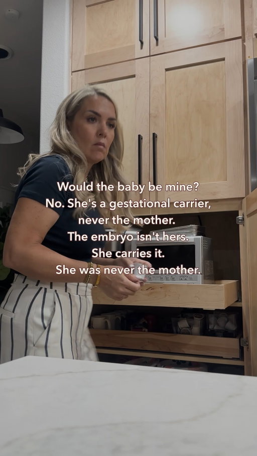 “She carried the baby… so wouldn’t she be the mother?”

No. And this is where a lot of people misunderstand surrogacy.

A gestational carrier is not genetically related to the baby she carries. The embryo is created before the pregnancy and then transferred to her uterus.

Her role is to carry the pregnancy for the intended parents.

That doesn’t make her the mother.

The language matters because the distinction matters. She is a surrogate. A gestational carrier. Never a “surrogate mother.”

And before understanding anything else about the process, this is a good place to start.