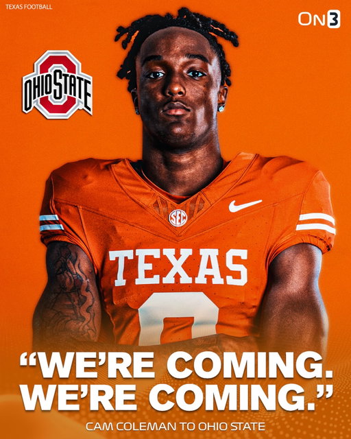 Texas WR Cam Coleman’s message to Ohio State’s defense: 

“We’re coming. We’re coming.”

Follow @On3 for the BEST of College Sports

(h/t @insidetexas)