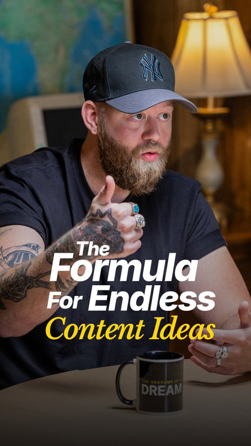 Comment "CALEB" and we'll send you the full episode. 👇 

What's the actual formula behind endless content ideas? 

Caleb Ralston, the man behind GaryVee's TikTok growth and former Director of Brand for Alex and Leila Hormozi, breaks it down simply: your ideal customer's painful problem, plus your unique solution, equals an idea. That idea leads to different angles, and those angles become your individual pieces of content.

 Even if you're solving the same problem as everyone else in your space, you likely have your own way of approaching it. Identify 3 to 5 core problems, and that alone can give you a minimum of 25 individual pieces of content. 

Full episode of The Anatomy of a Dream with Caleb Ralston out now 🎙️ 

#formula #podcast #growth #solution #customer #idea #strategy #content