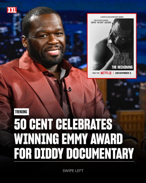 50 Cent celebrates winning an Emmy Award for his controversial Diddy documentary, Sean Combs: The Reckoning. 

On Sept 5, the 78th Primetime Creative Arts Emmy Awards were announced, revealing that the Fif's Netflix series about the Bad Boy Entertainment founder won Outstanding Picture Editing for a Nonfiction Program (Documentary). The G-Unit head honcho acknowledged the big win on social media. 

"Thank you, thank you, you are far too kind I promise I will deliver the best shows on Tv G-unit Film 🎥 Tv. When I say God is good, say all the time!" he wrote on X. 

"I won a Emmy still think I’m taking a L 😆or you changed your mind? 👏👏👏" he added on Instagram. "GLG🚦GreenLightGang we don’t miss 🎯."