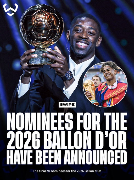 The 30 nominees for the 2026 Men’s Ballon d’Or have been revealed! 🏆🤩

Who’s winning it this year⁉️👀