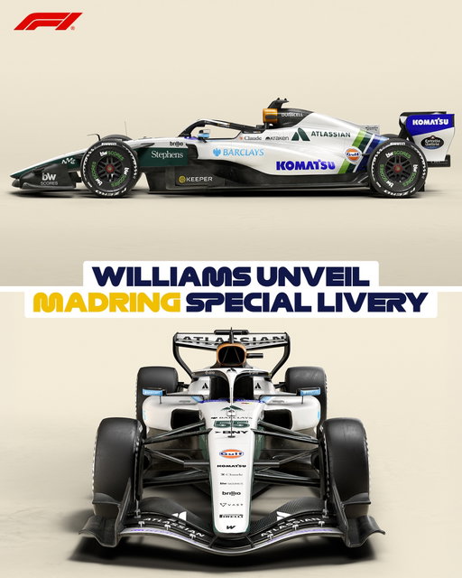 Throwback livery! 😍 @williamsf1team have a special look for the MADRING, inspired by the last time we raced in Madrid 45 years ago!

Their car will sport a livery inspired by their championship-winning FW07C car which raced at Jarama, Madrid, in 1981!

#F1 #Formula1 #SpanishGP